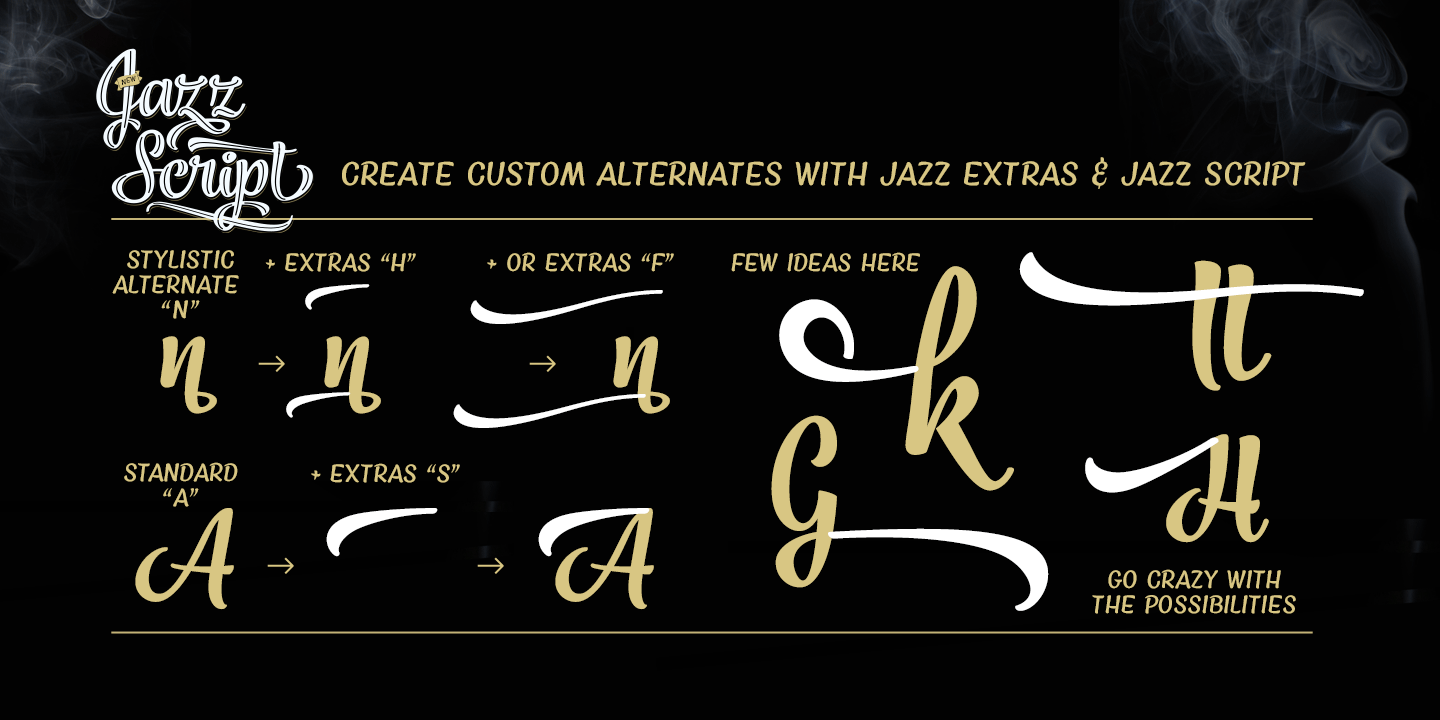 Пример шрифта Jazz Script 2 Caps